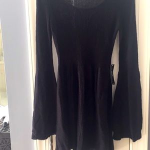 Boho bell sleeve sweater dress